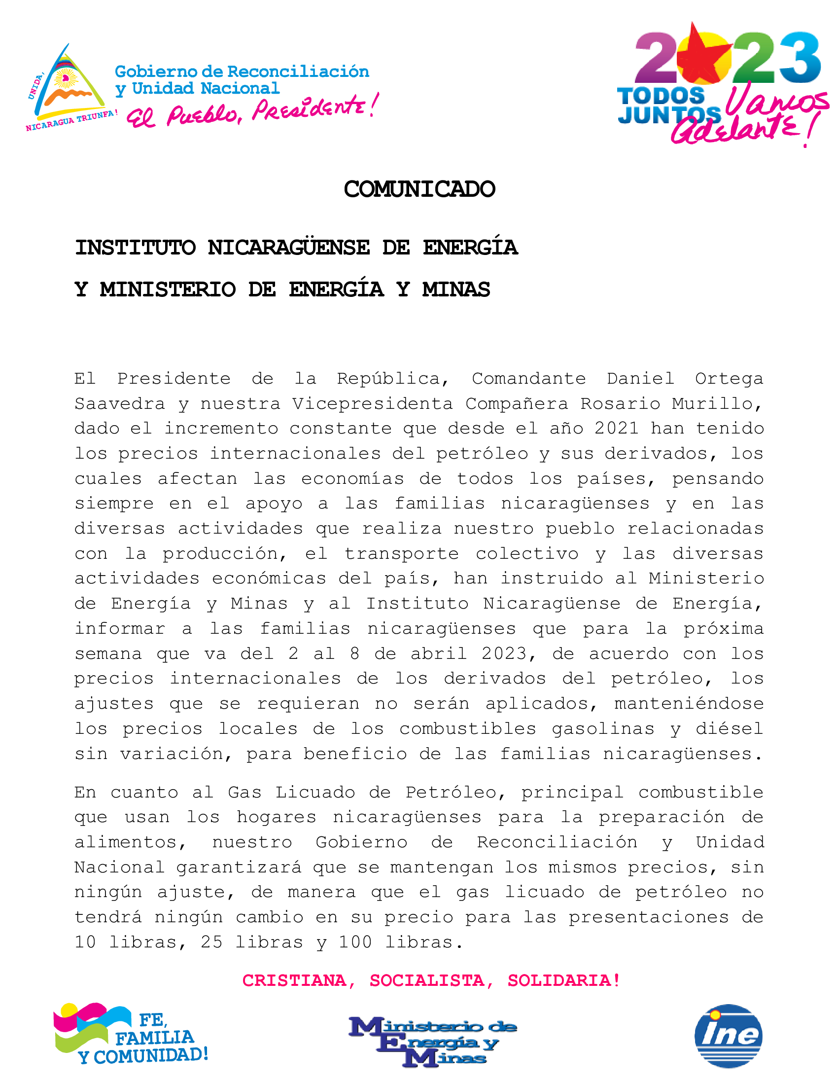 Gobierno Sandinista Asume Nueva Semana El Incremento De Precios De Los