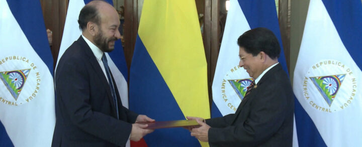 Gobierno de Nicaragua recibe copias estilos del nuevo embajador de Colombia